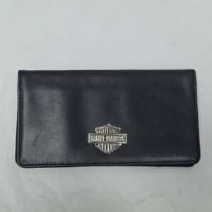 Harley Davidson Bar And Shield Checkbook Wallet ID Credit Card Holder VTG 2001